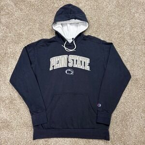 Champion Penn State Nittany Lions Hoodie Navy Blue Pullover Hooded Sweatshirt L